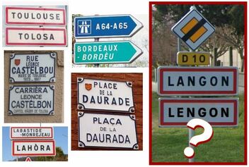 Signalétique bilingue français-occitan des panneaux de la ville